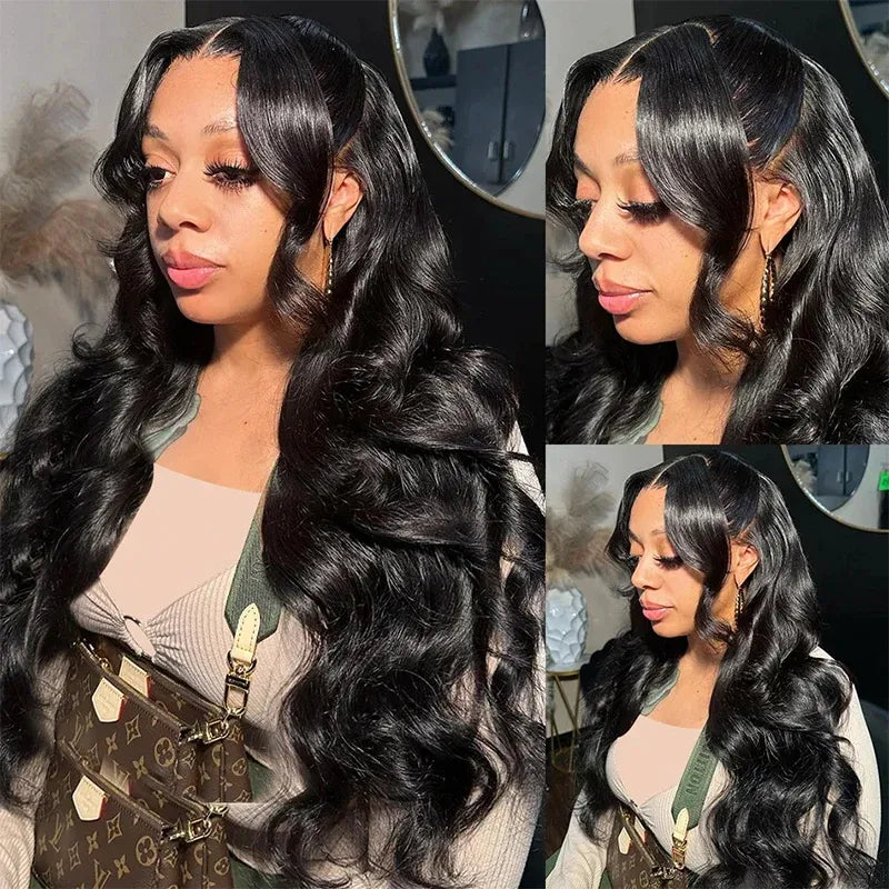 13x4 Body Wave Transparent Lace Front Wigs Human Hair Pre Plucked