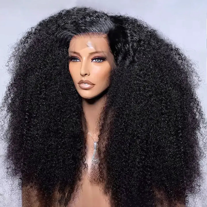 Perruque en cheveux humains lisses avec dentelle frontale transparente 13x4