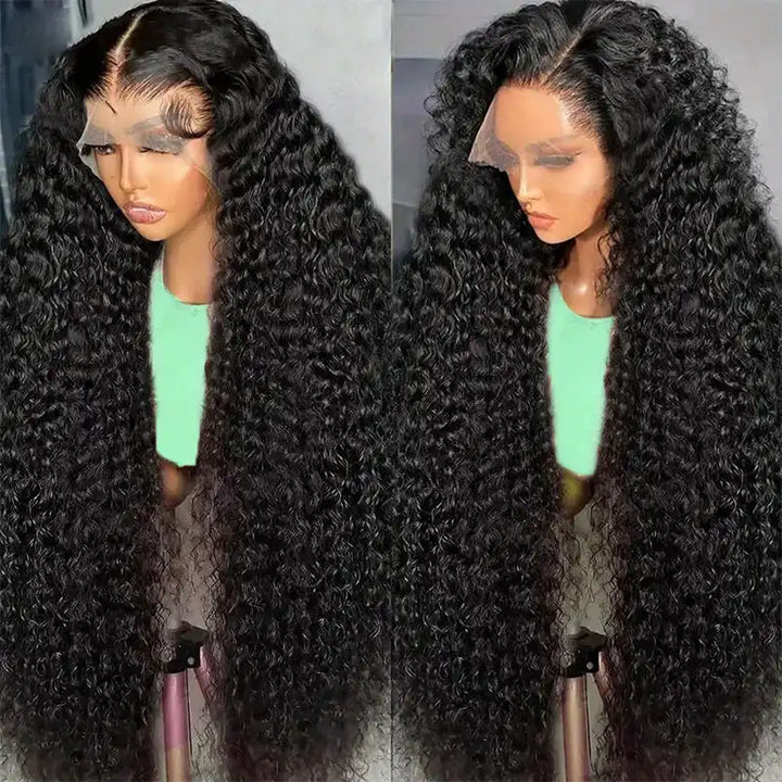 13x4 Tranparent Lace Front Human Hair Deep Wave Wigs