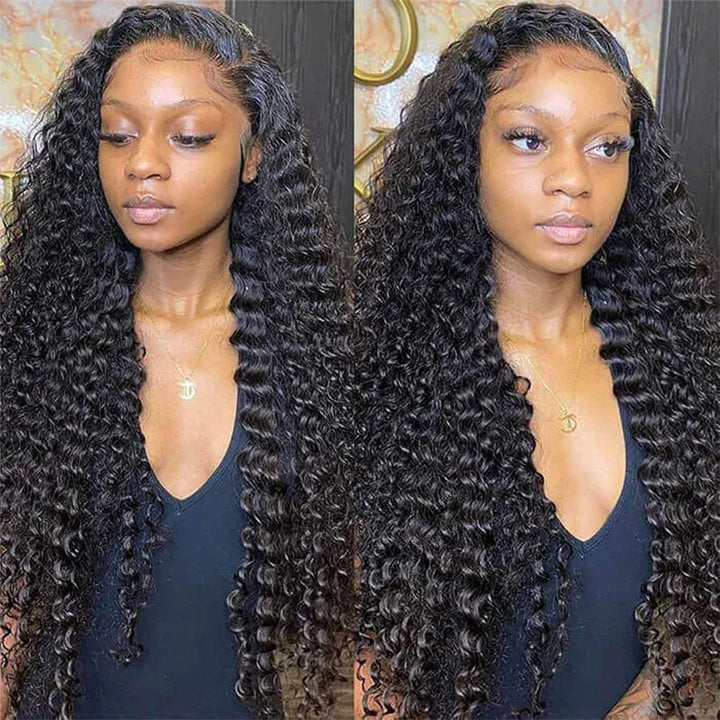 13x4 Transparent Lace Frontal Jerry Curly Human Hair Wig