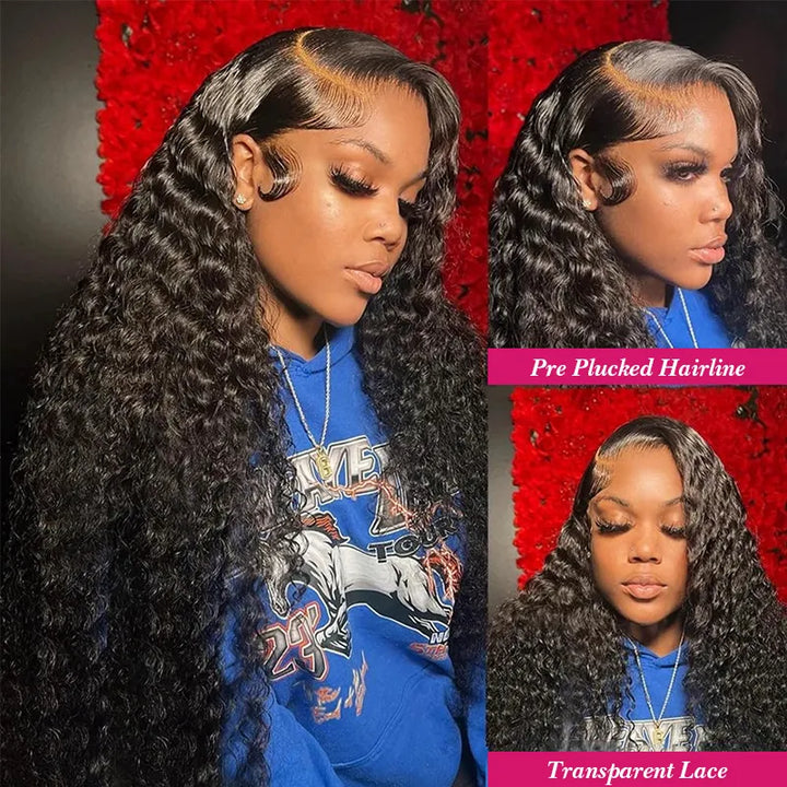 13x4 Transparent Lace Frontal Jerry Curly Human Hair Wig