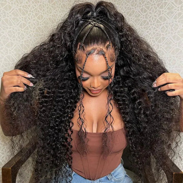13x4 Transparent Lace Frontal Jerry Curly Human Hair Wig