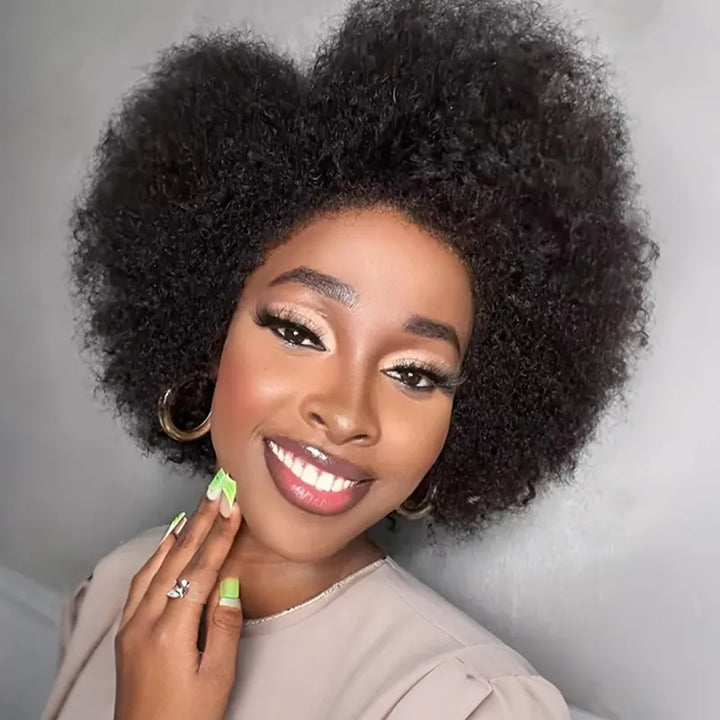 #1B 13x4 Wear Go Lace Front Afro Short Curly Wig