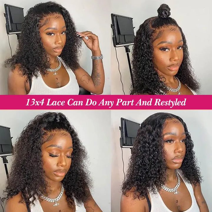 Short Bob 13x4 Deep Wave Lace Front Wig Online For Sale