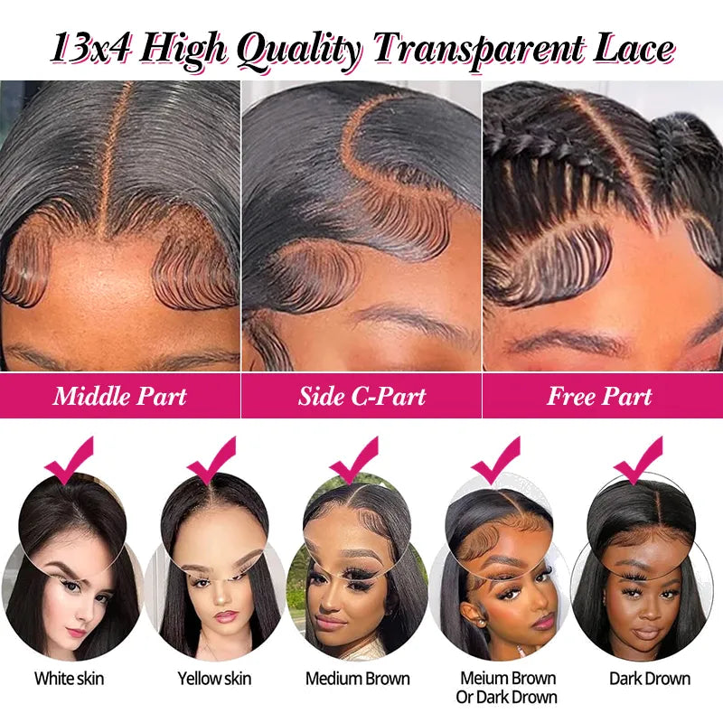 13x4 Lace Frontal Straight Hair Bob Wig Natural Color