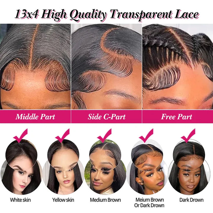 13x4 Lace Frontal Straight Hair Bob Wig Natural Color
