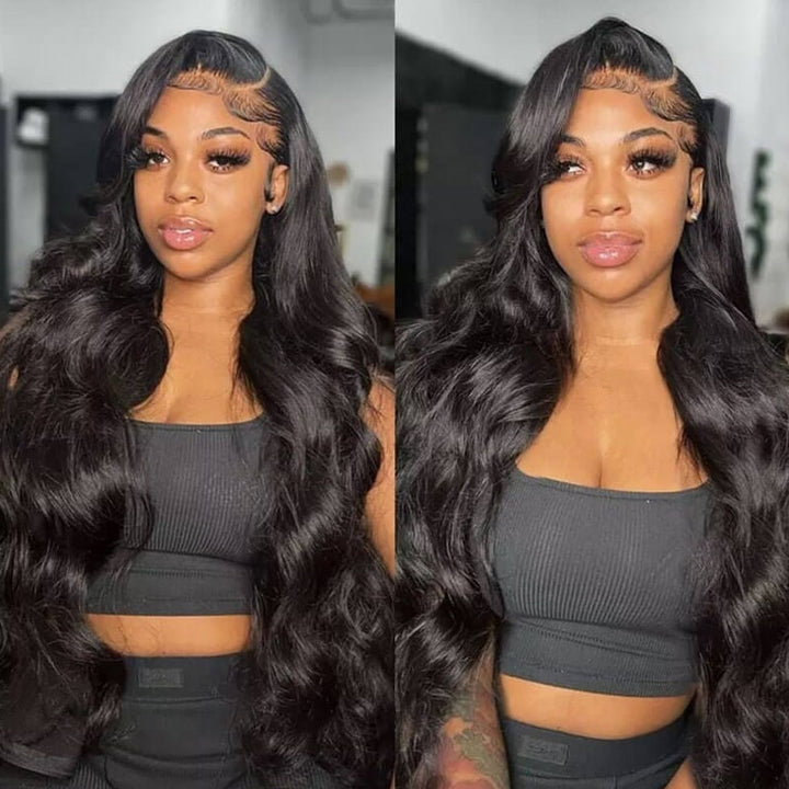 13x4 Body Wave Transparent Lace Front Wigs Human Hair Pre Plucked