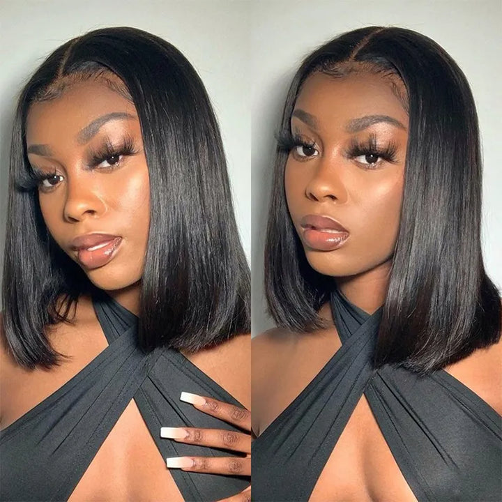 13x4 Lace Frontal Straight Hair Bob Wig Natural Color