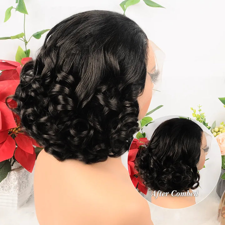 13x4 Wear Go Glueless Transparent Lace Free Roll Hair Wig