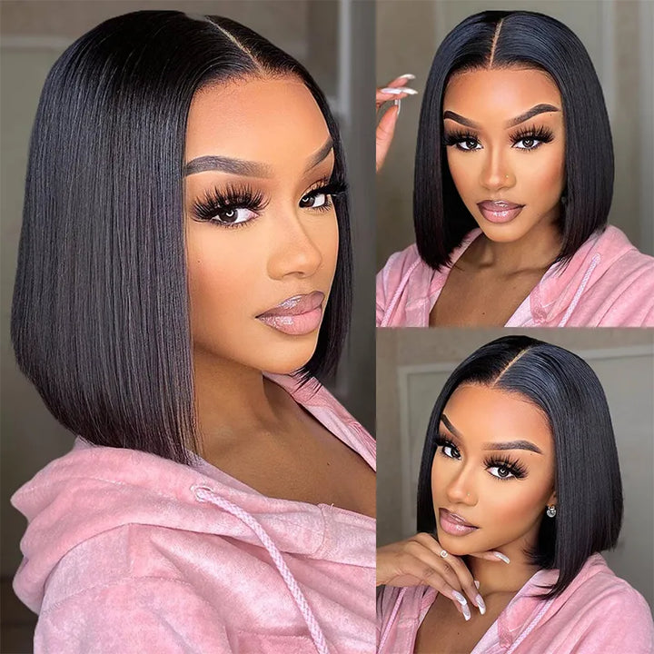 13x4 Lace Frontal Straight Hair Bob Wig Natural Color