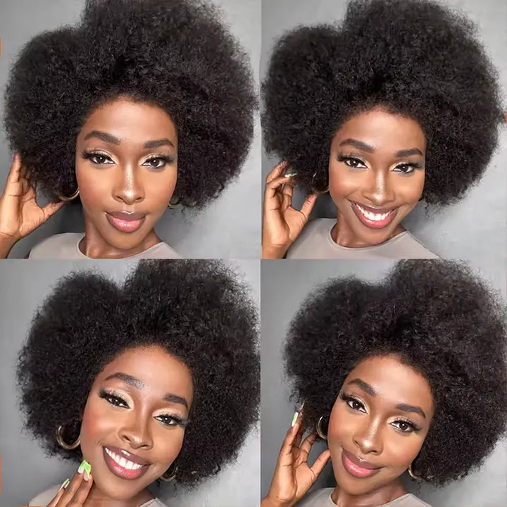 #1B 13x4 Wear Go Lace Front Afro Short Curly Wig