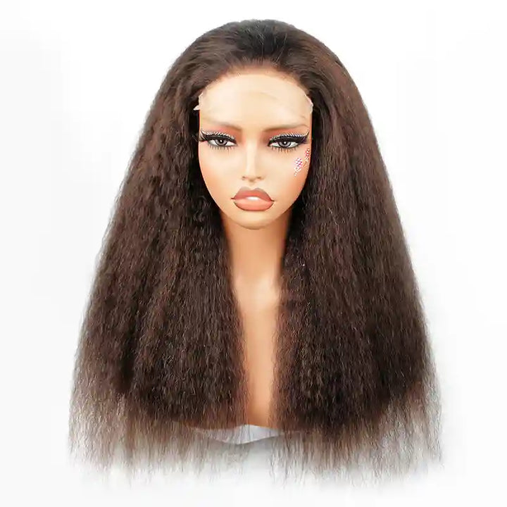 5x5 Transparent Lace Kinky Straight  Wig Online