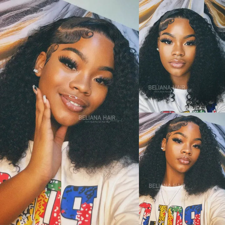 13x4 Transparent Lace Frontal Jerry Curly Human Hair Wig