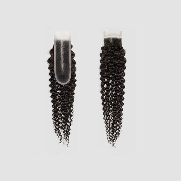 Cierre de encaje transparente de 2x6 pulgadas, cabello humano rizado Jerry