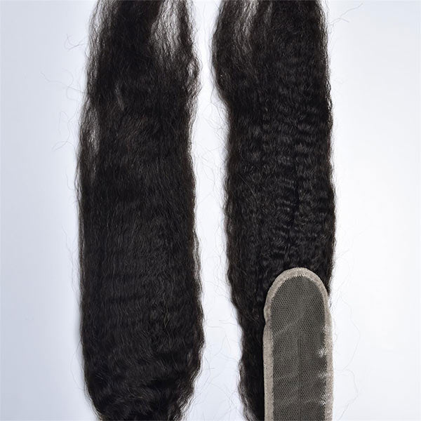 Kinky Straight Human Hair 2x6 Tranparent Lace Closure