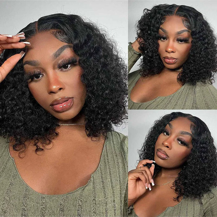 Deep Wave Hair Short Bob 5x5 Lace Closure Wig