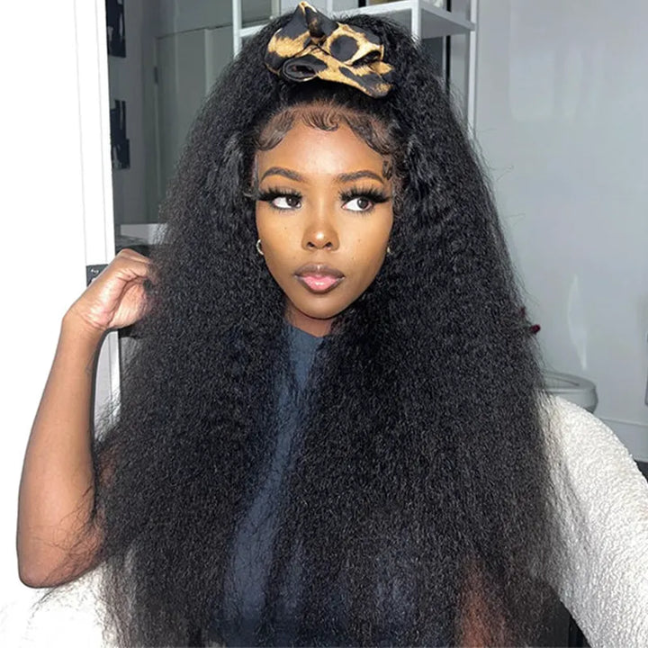 5x5 Transparent Lace Kinky Straight  Wig Online