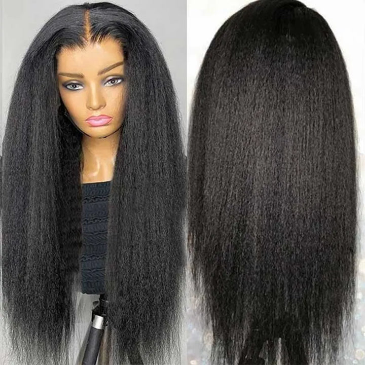 5x5 Transparent Lace Kinky Straight  Wig Online