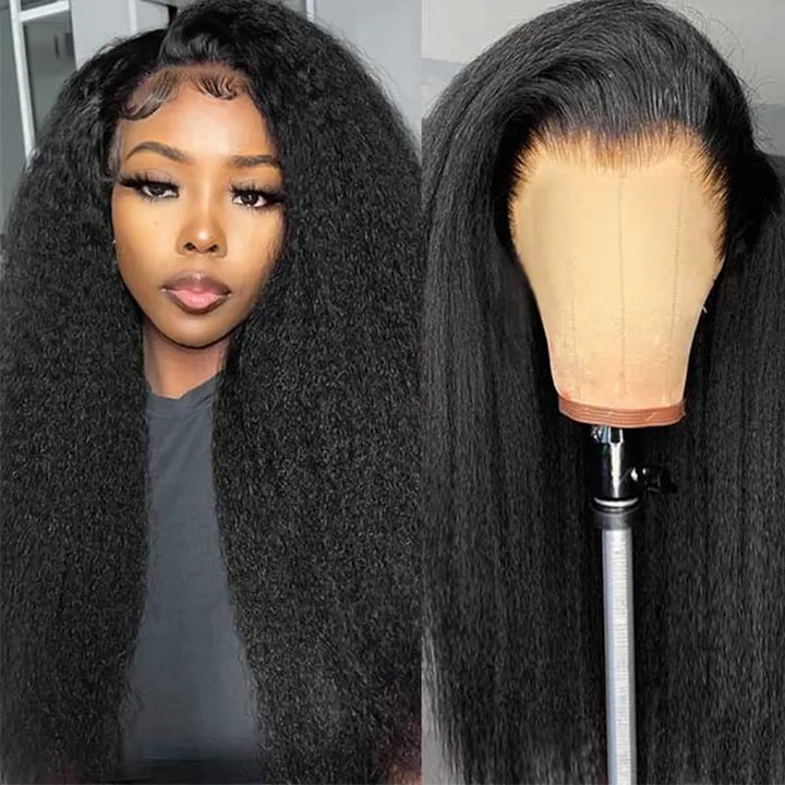 5x5 Transparent Lace Kinky Straight  Wig Online