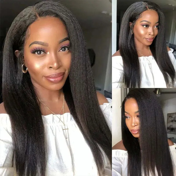 5x5 Transparent Lace Kinky Straight  Wig Online