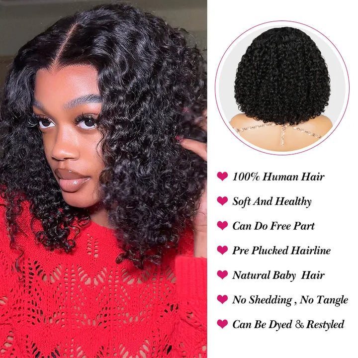 5x5 Lace Closure Bob Wig Jerry Curly Hair