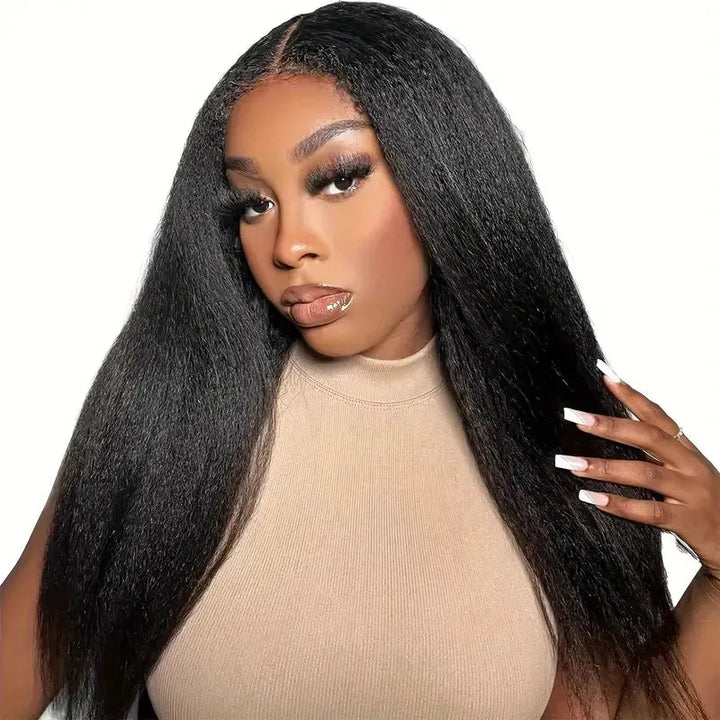 5x5 Transparent Lace Kinky Straight  Wig Online