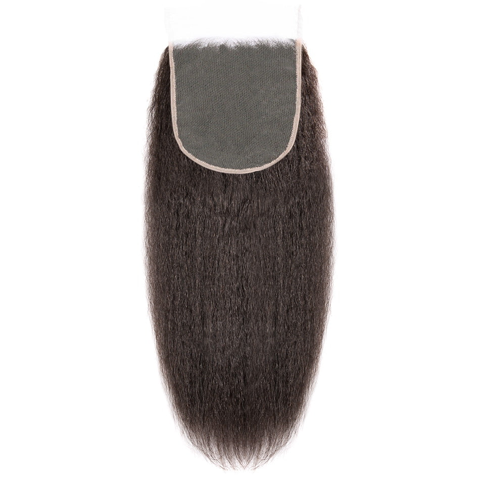 5x5 Kinky Straight Hair Transparent Lace Closure