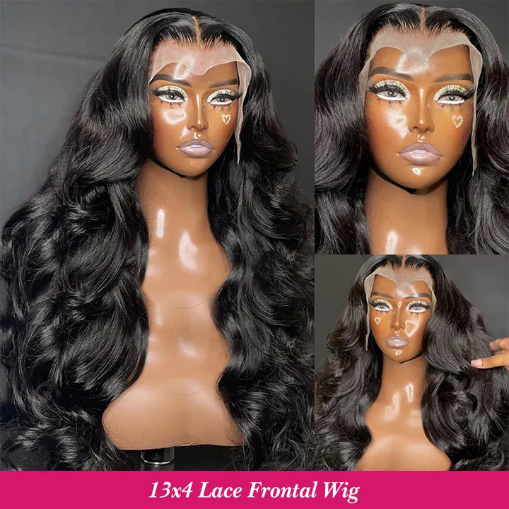 13x4 Body Wave Transparent Lace Front Wigs Human Hair Pre Plucked