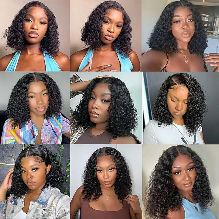 Deep Wave Hair Short Bob 5x5 Lace Closure Wig
