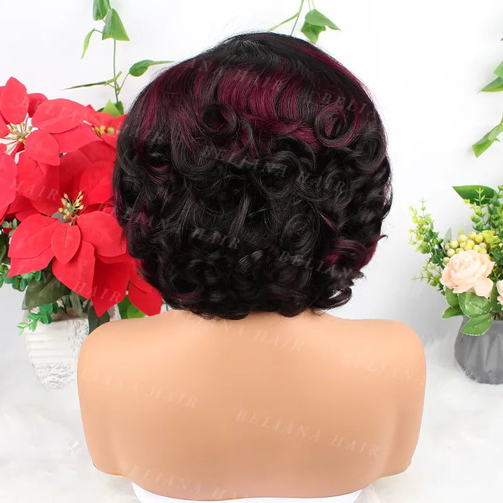 Highlight 1B/99J 13X4 Transparent Lace Rose Wave Hair Wig