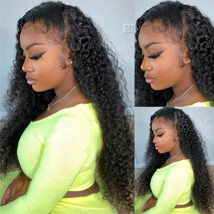 13x4 Transparent Lace Frontal Jerry Curly Human Hair Wig