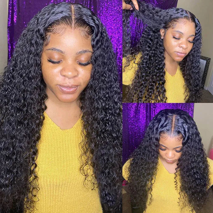 13x4 Transparent Lace Frontal Jerry Curly Human Hair Wig