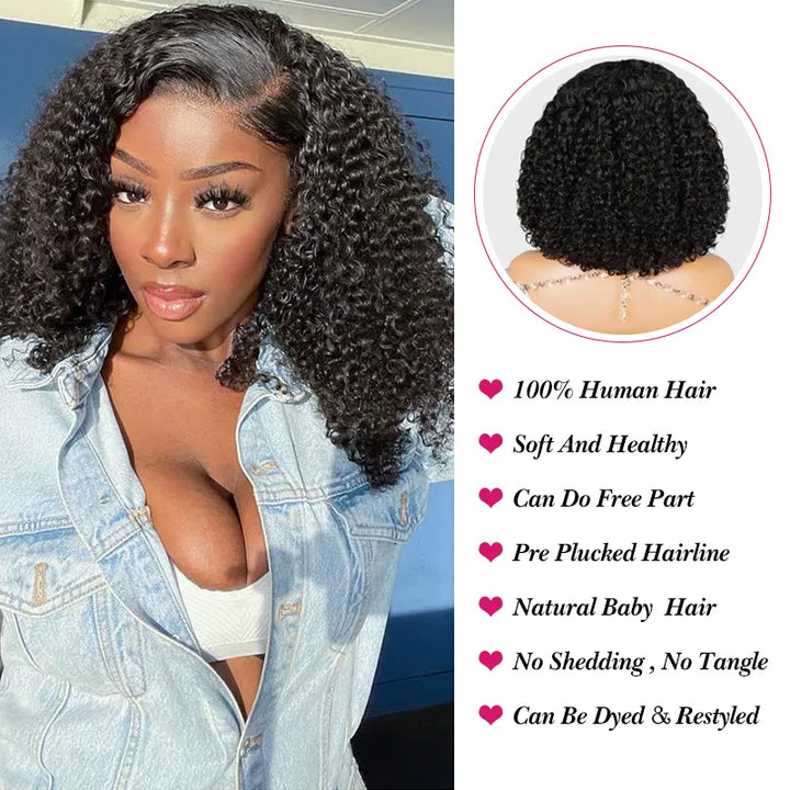 Short BOB 4x4 Lace Cosure Jerry Curly Hair Wig Online For Sale