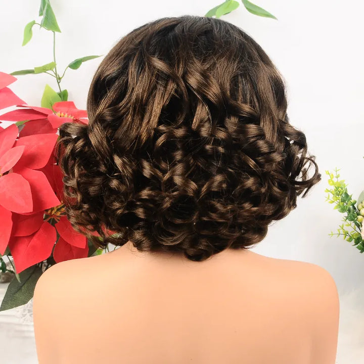 Ombre Chocolate Brown Wear Go 13x4 Lace Front Free Roll Hair Wig