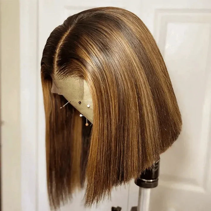 Piano Highlight 5X5 Lace Closure Straight Bob Wig