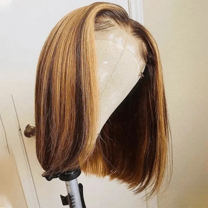 Piano Highlight 5X5 Lace Closure Straight Bob Wig