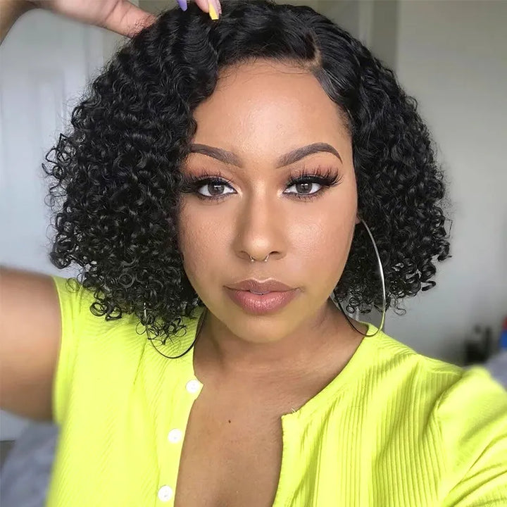Short BOB 4x4 Lace Cosure Jerry Curly Hair Wig Online For Sale
