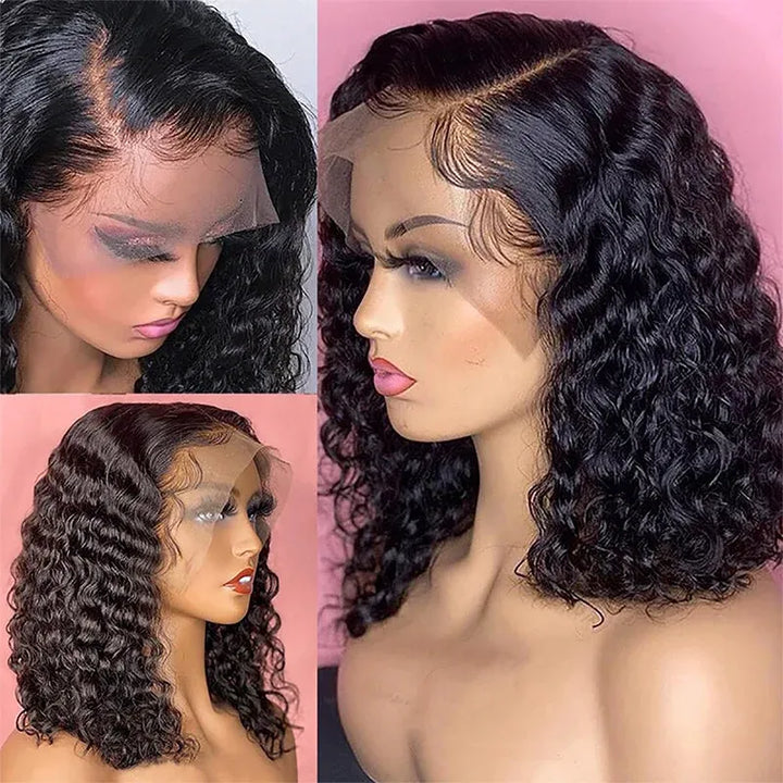 Short Bob 13x4 Deep Wave Lace Front Wig Online For Sale