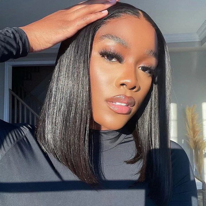 Short Bob 4x4 Lace Cosure Straight Hair Wig Online For Sale