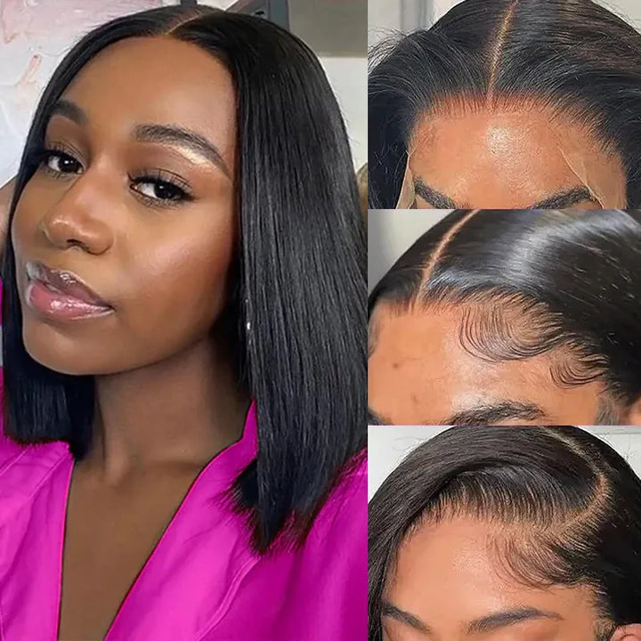 Short Bob 4x4 Lace Cosure Straight Hair Wig Online For Sale