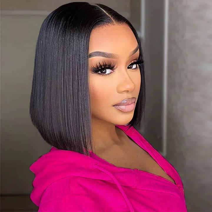 Short Bob 4x4 Lace Cosure Straight Hair Wig Online For Sale
