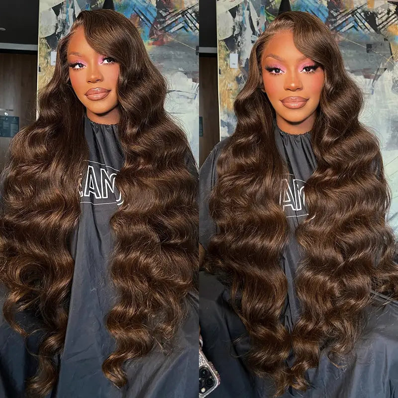 Perruque en cheveux humains lisses avec dentelle frontale transparente 13x4