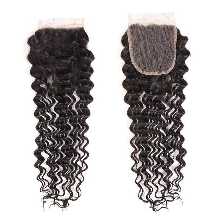 5x5 Tranparent Lace Closure Deep Wave Hair