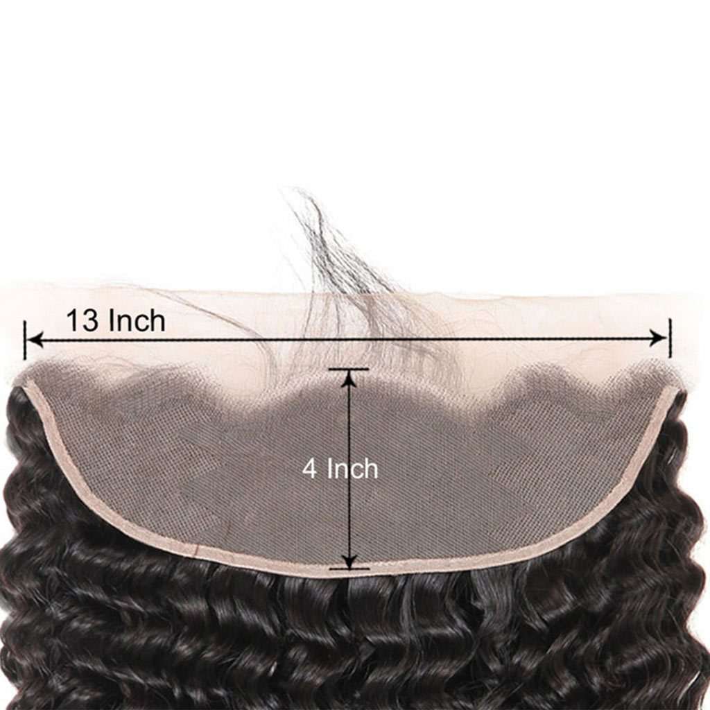 13x4 Transparent lace Front Deep Wave Human Hair