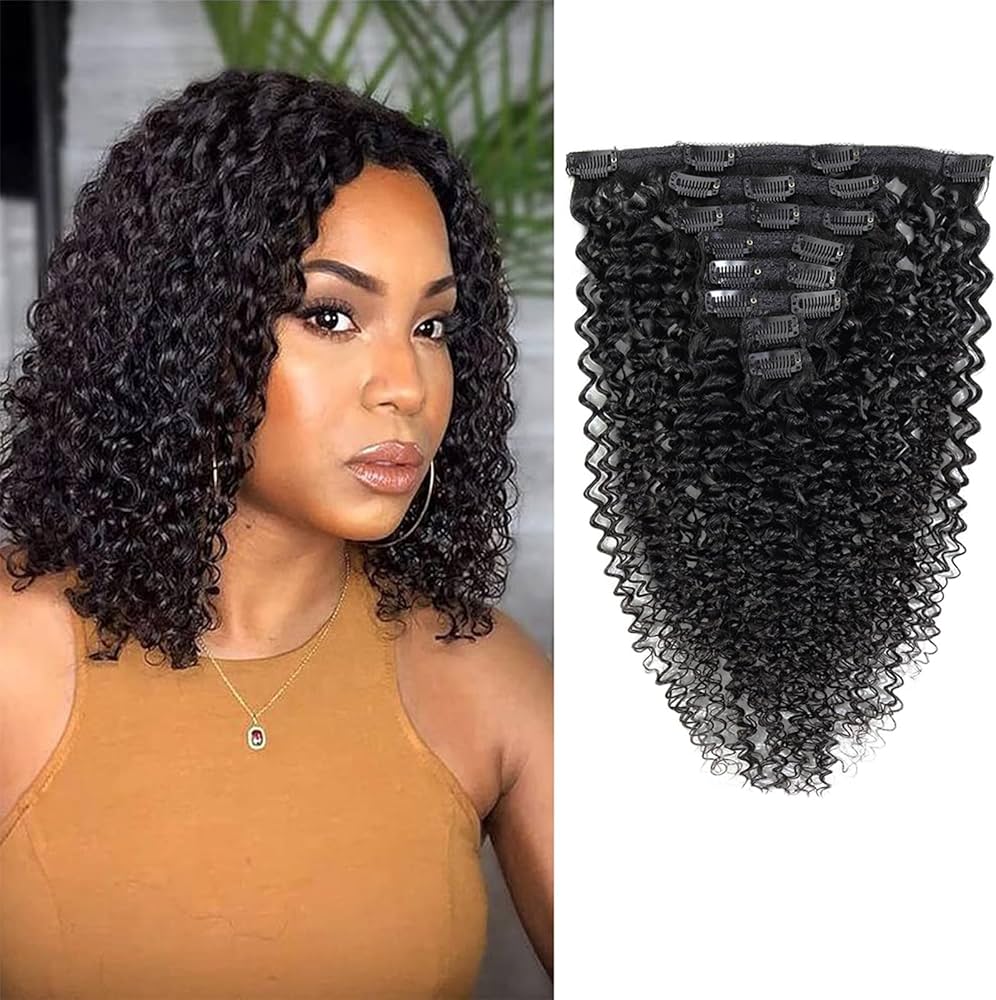 Jerry Curly Clip In Hair Extensions 8Pcs/Set 100% Human Hair Full Volume