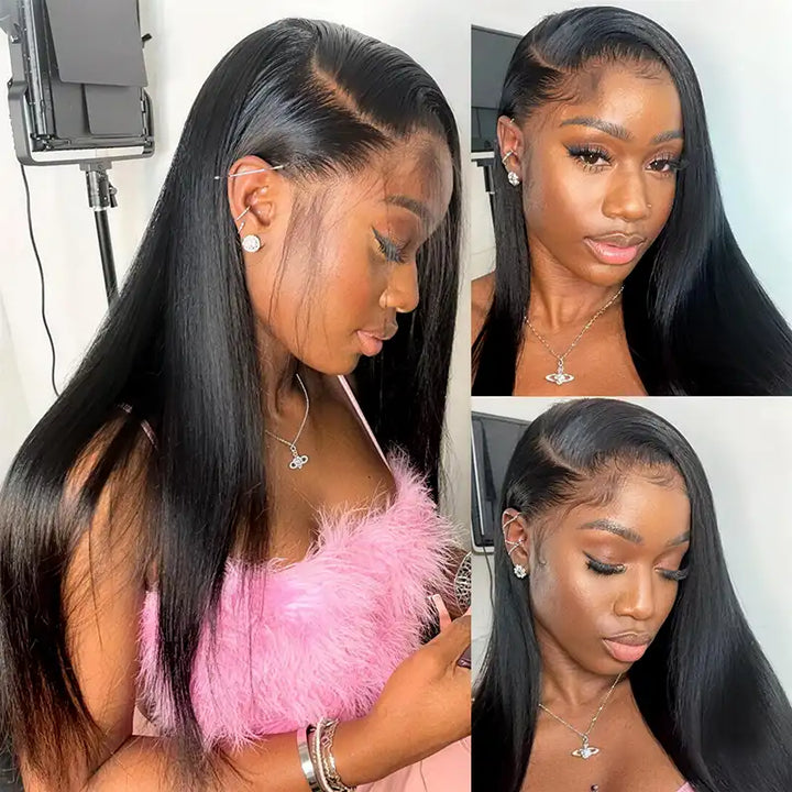 13x4 Transparent Lace Frontal Straight Human Hair Wig
