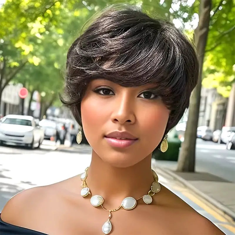 Peluca de cabello humano liso con encaje frontal transparente de 13 x 4 