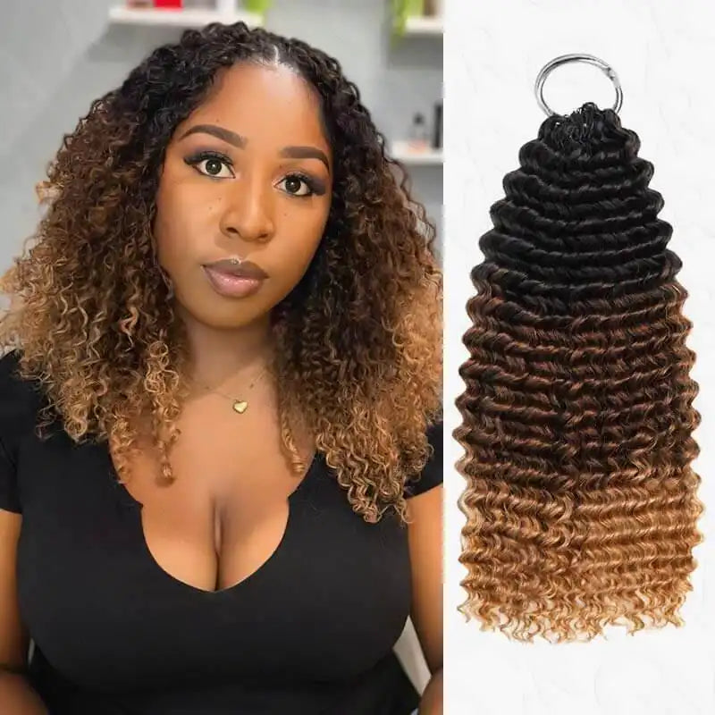 $109 = 3 Packs | Curly Feather Crochet Human Hair Extensions Pre-Separated Knotless