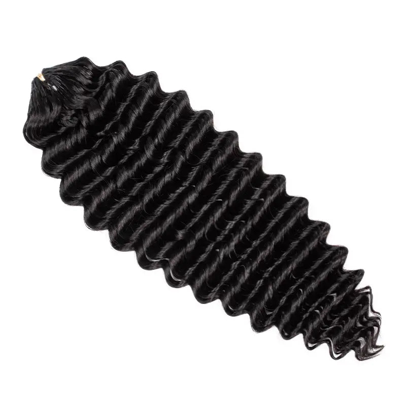 $109 = 3 Bundles | Curly Feather Crochet Human Hair Extensions Pre-Separated Knotless