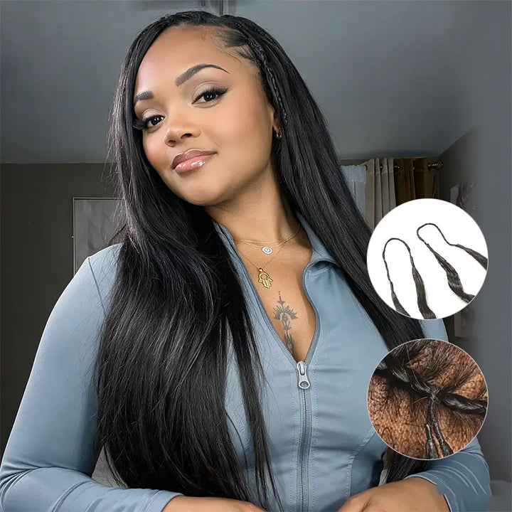 Trendy Colored Silky Straight Feather Crochet Human Hair Extensions